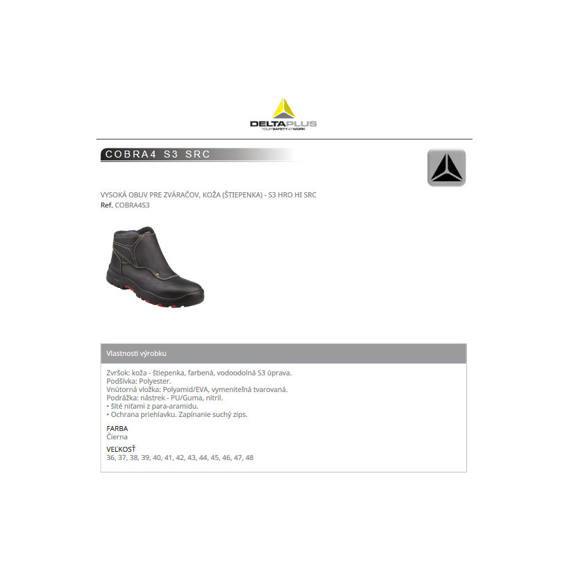 Pracovní svářečská obuv COBRA4 48