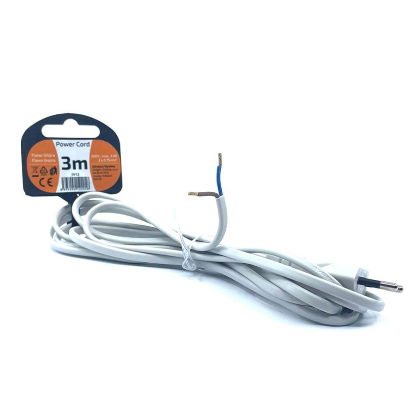 Flexo šňůra 3m 2x0,75 bílá plochá
