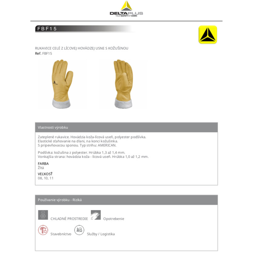Pracovní rukavice FBF15 08
