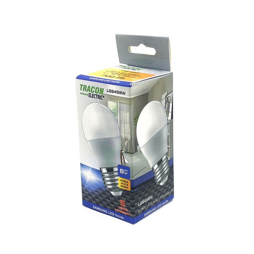 LED žárovka koule E27 8W - teplá - s chipem