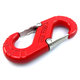 Hliníkový hák s pojistkou – červený