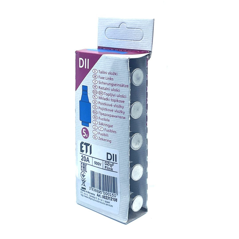 DII 20A valcová pojistka