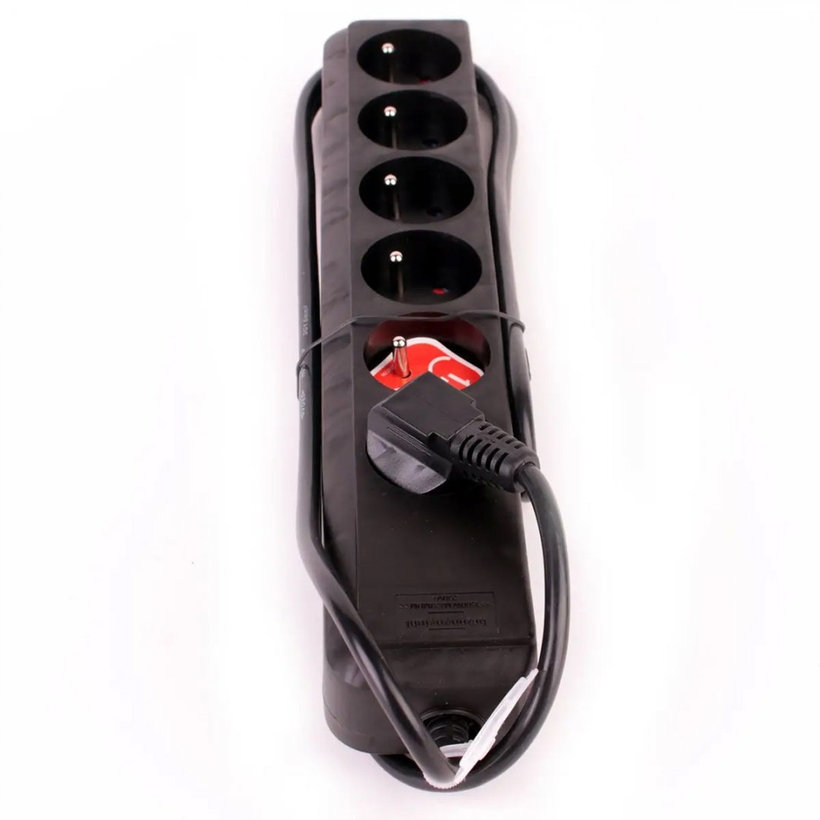 Prodlužovací kabel 6-zásuvkový bez vypínače černý 1,5m