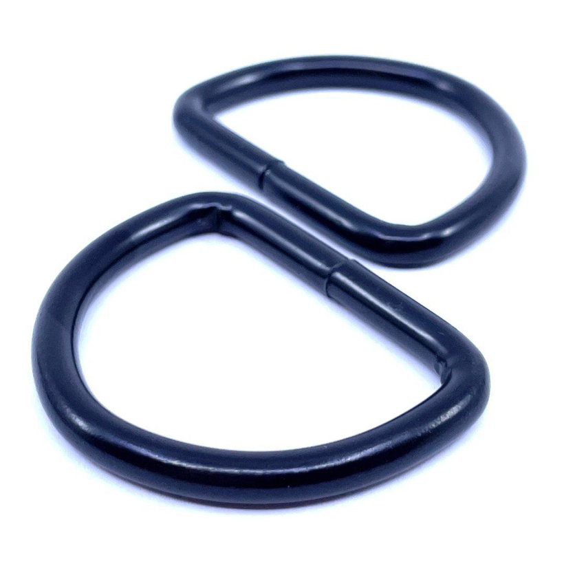 Kroužek svařovaný tvar D černý 3x13mm