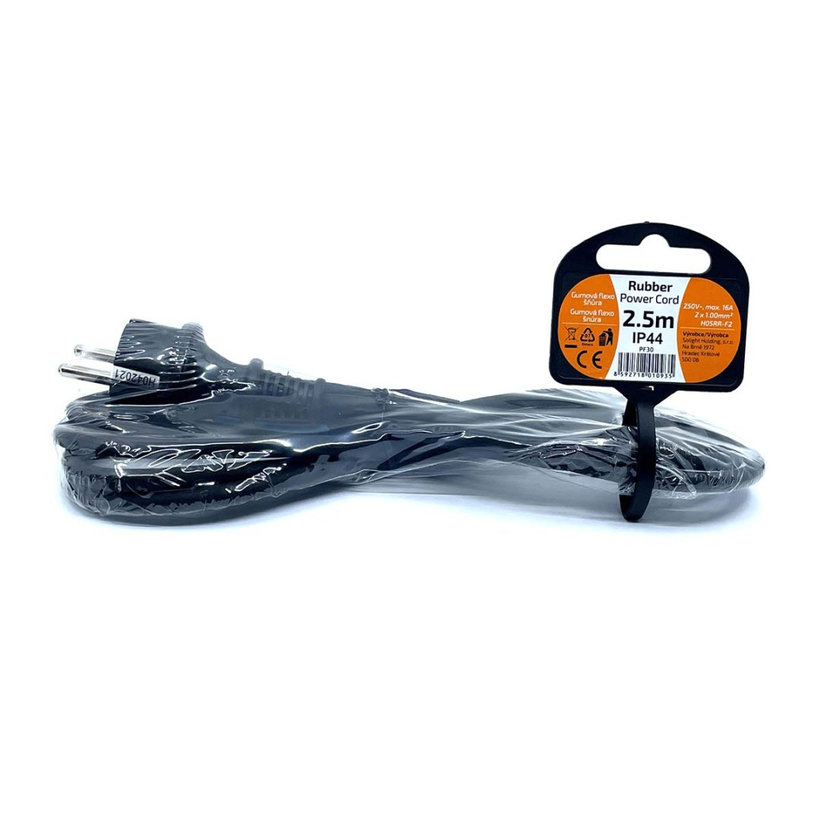 Flexo šňůra 2,5m 2x1 gumová H05RR-F2 černá