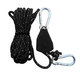 Kempingová kladka, černá, 4 mm / 4 m