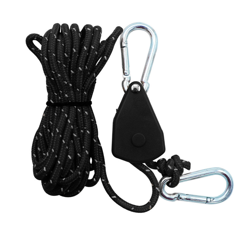 Kempingová kladka, černá, 4 mm / 4 m