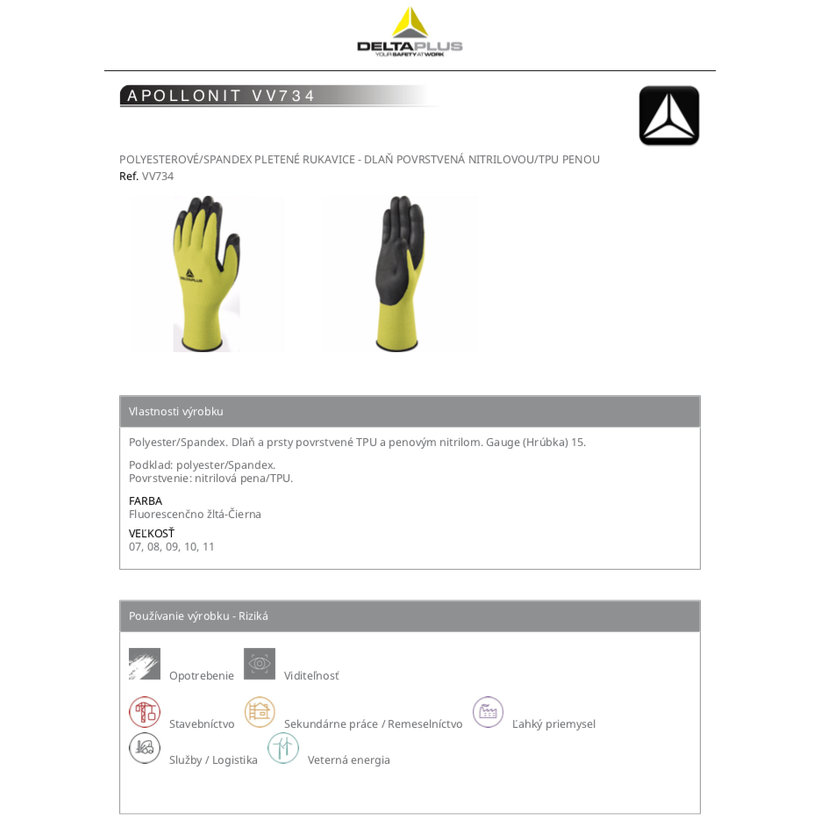 Pracovní rukavice VV734 08