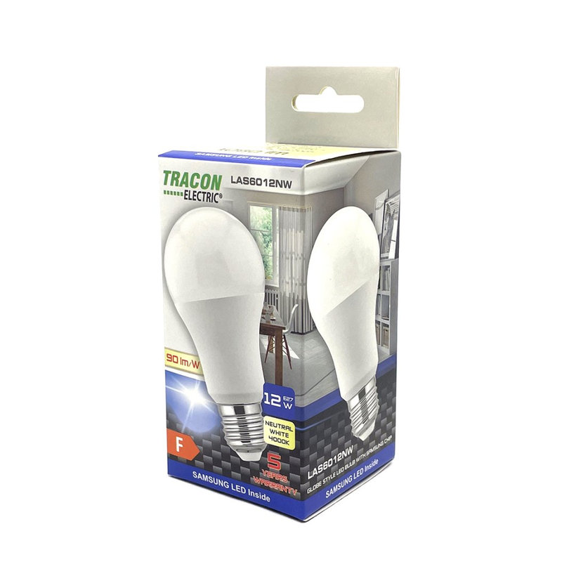 LED žárovka koule E27 12W - neutrální - s chipem