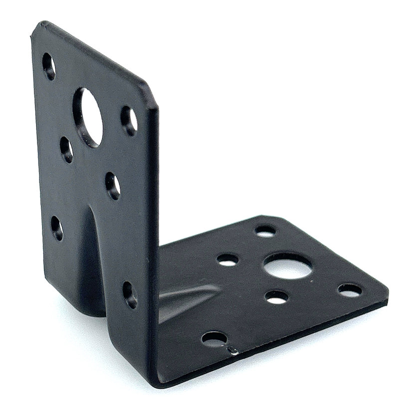 Úhelník s prolisem - černý 10ks 60x60x45x2mm