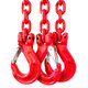 Řetězový závěs oko-3 háky tř 80 se zkracovačem (1 m, 2360/1700 kg, 6 mm, červená)