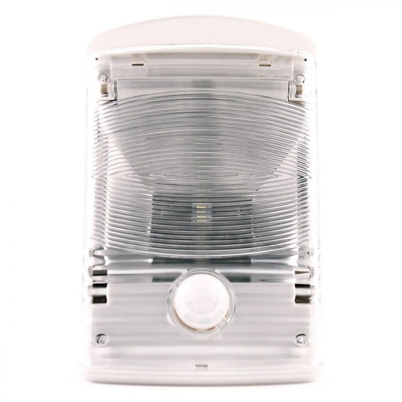 Solární LED nástěnné světlo s pohybovým PIR detektorem šedobílé