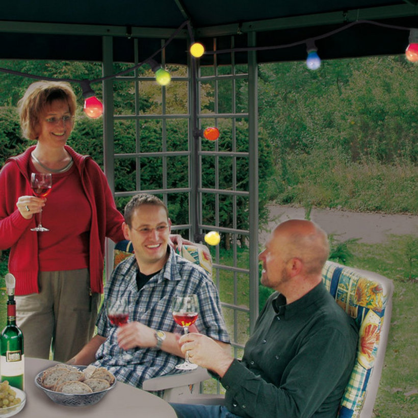 Párty světla pro venkovní použití s 10 svítidly E27