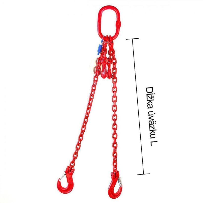Řetězový závěs oko-2 háky tř 80 se zkracovačem (5 m, 11 200/8000 kg, 16 mm)