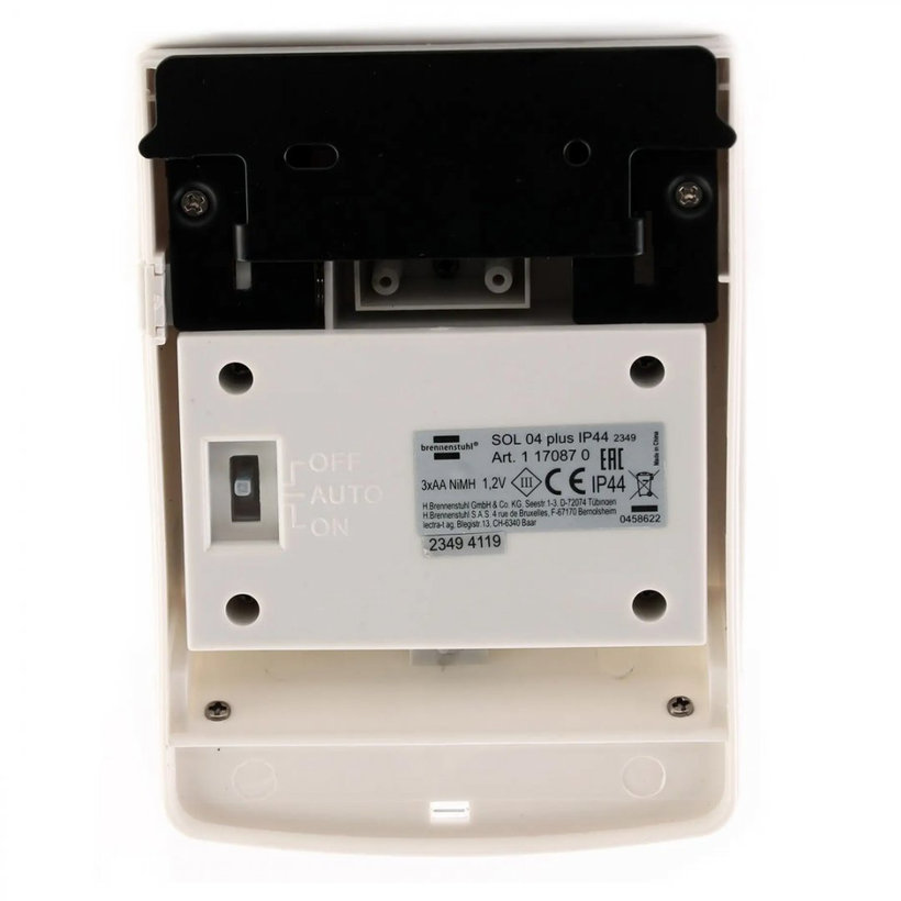 Solární LED nástěnné světlo s pohybovým PIR detektorem šedobílé