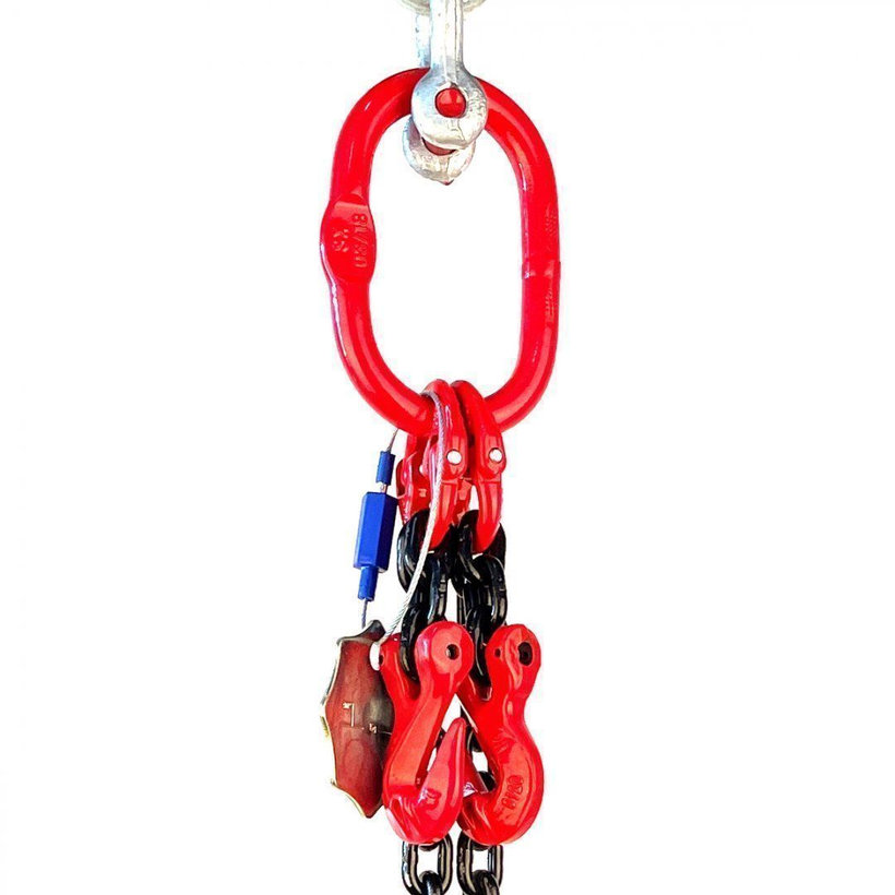 Řetězový závěs oko-2 háky tř 80 se zkracovačerm (4 m, 7500/5300 kg, 13mm)