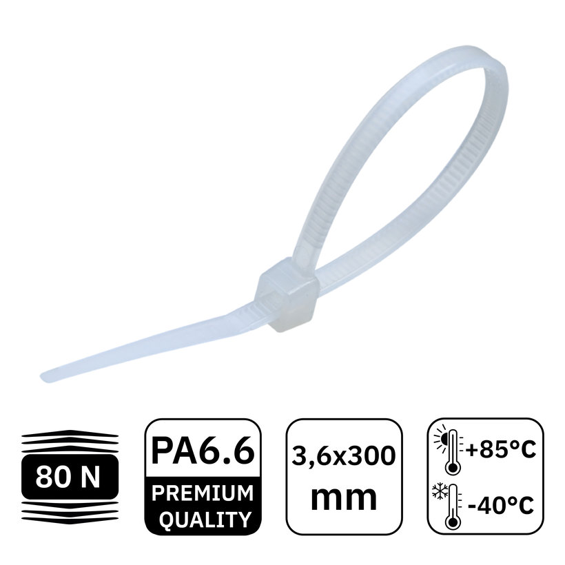Stahovací páska bílá 3,6x300mm