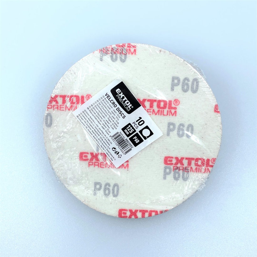 Brusný papír na suchý zip - kruh 125mm P60 10ks