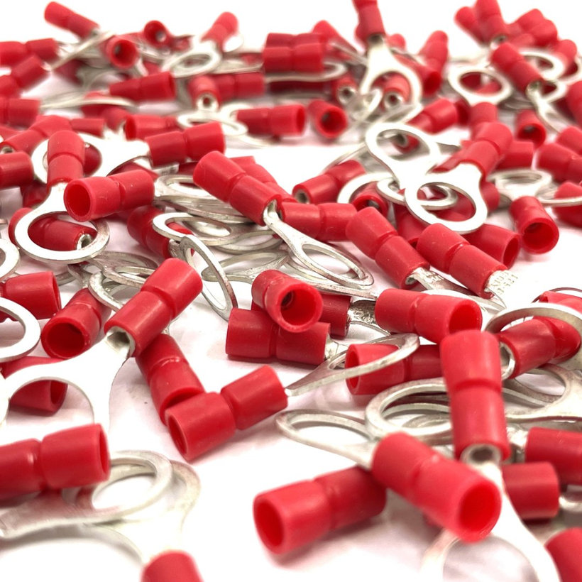 Izolované Cu kabelová oka lisovací červené 1,5mm²