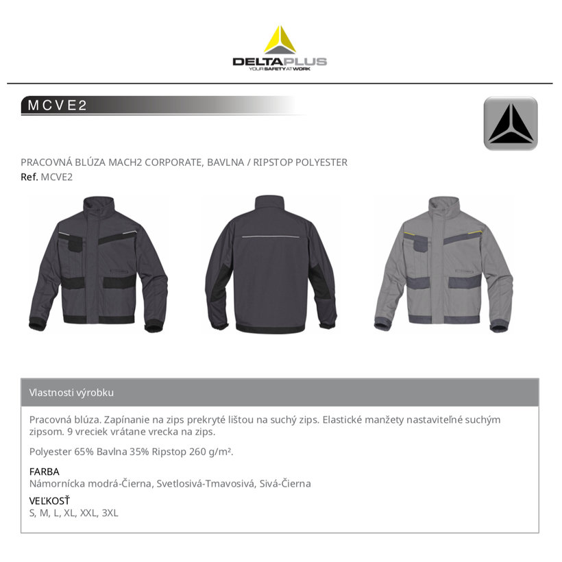 Pracovní bunda MACH2 CORPORATE tmavěšedá XXL