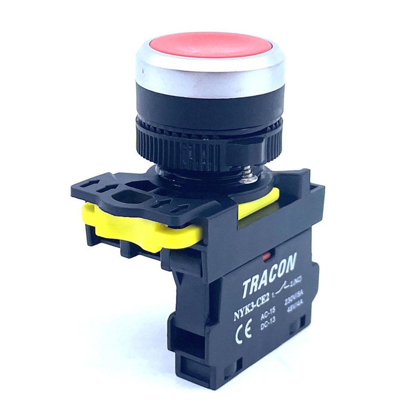 Klasický tlačítkový spínač červený