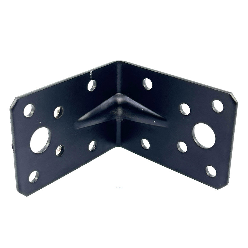 Úhelník s prolisem - černý 10ks 60x60x45x2mm