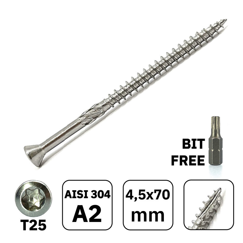 Vrut terasový A2 4,5x70mm 100ks