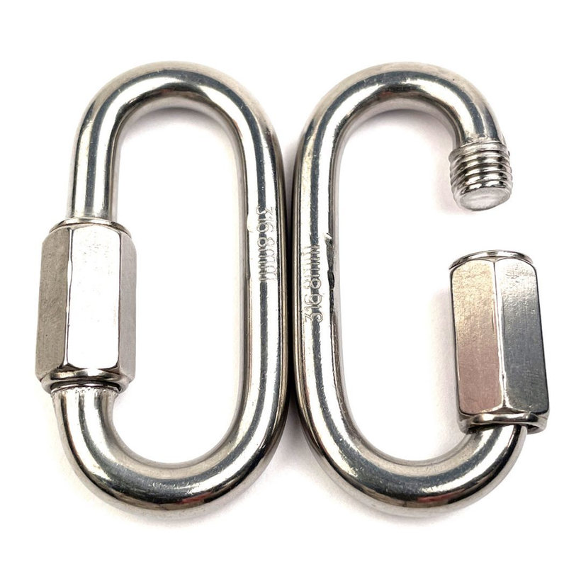 Nerezová karabina s maticí A4 4 mm