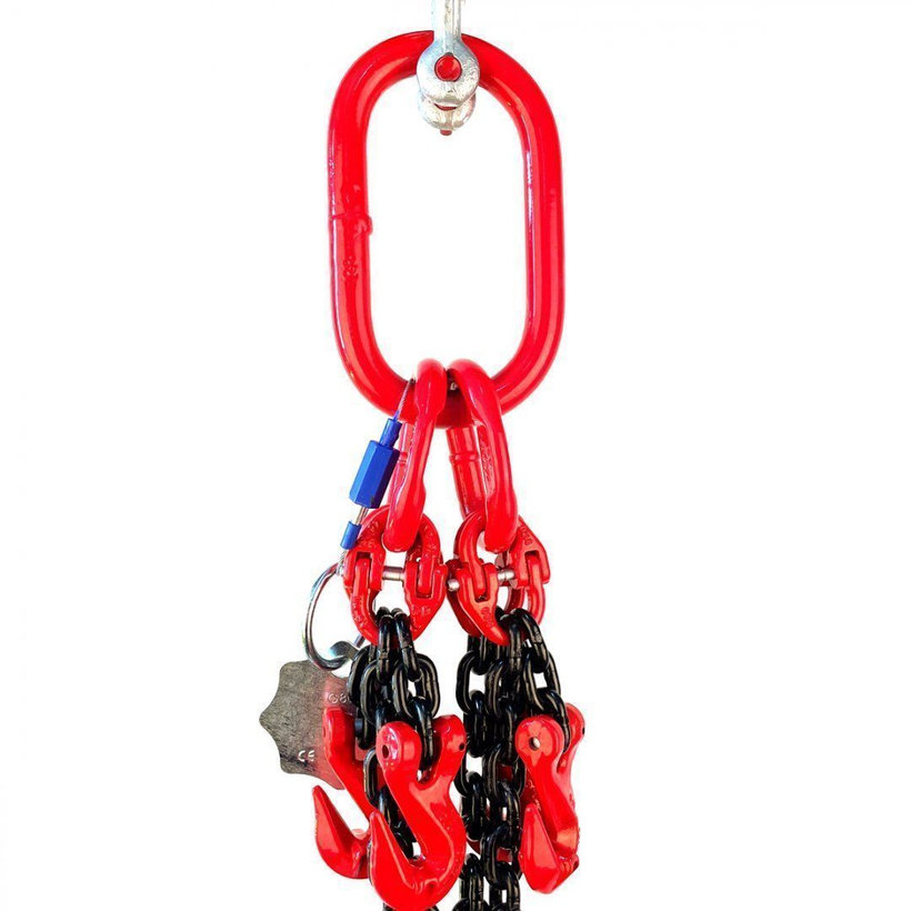 Řetězový závěs oko-4 háky tř 80 se zkracovačem (3,5 m, 4250/3000 kg, 8 mm)