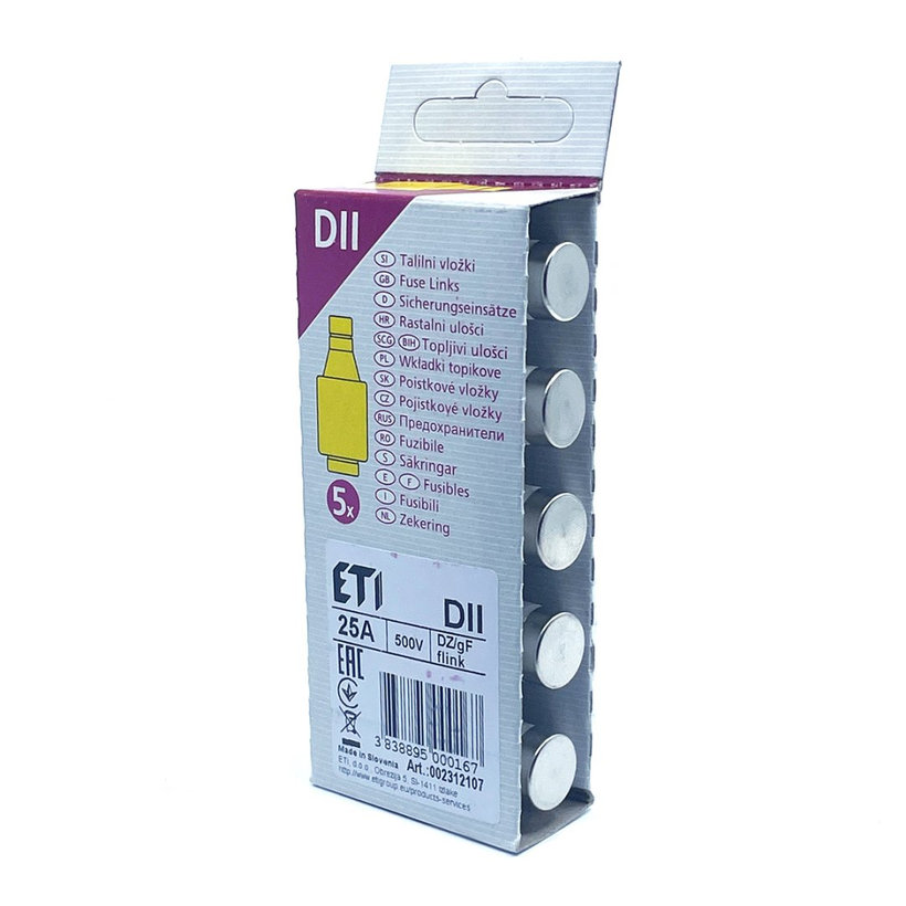 DII 25A valcová pojistka
