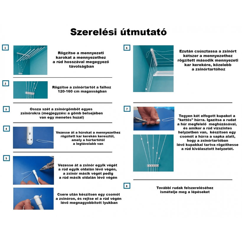 Stropní sušák 5tyčový 1,5m