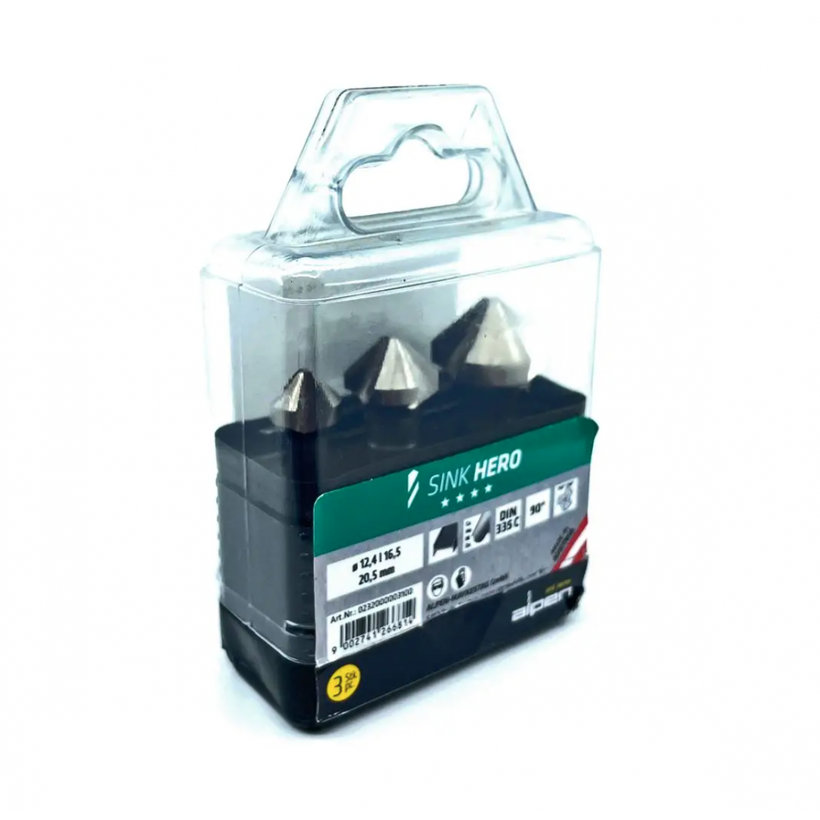 Sada záhlubníků 12,4/16,5/20,5mm