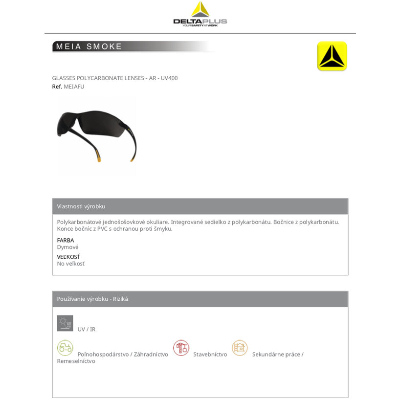 Pracovní brýle MEIA SMOKE