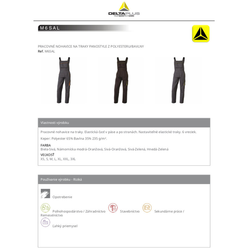 Pracovní montérky PANOSTYLE modré 3XL