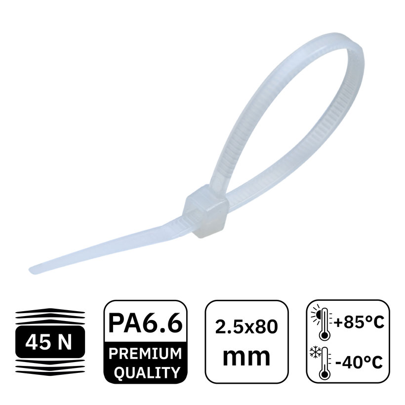 Stahovací páska bílá 2,5x80mm