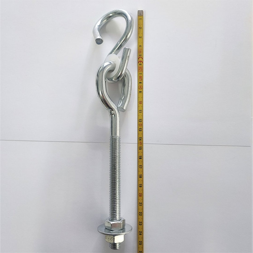 Hák houpačkový se závitem a s objímkou M12x250mm