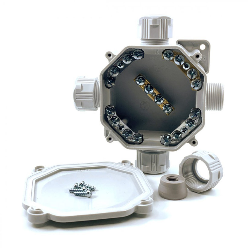 Krabice rozvodná 6455-11P/2 šedá 122x122x44,6mm