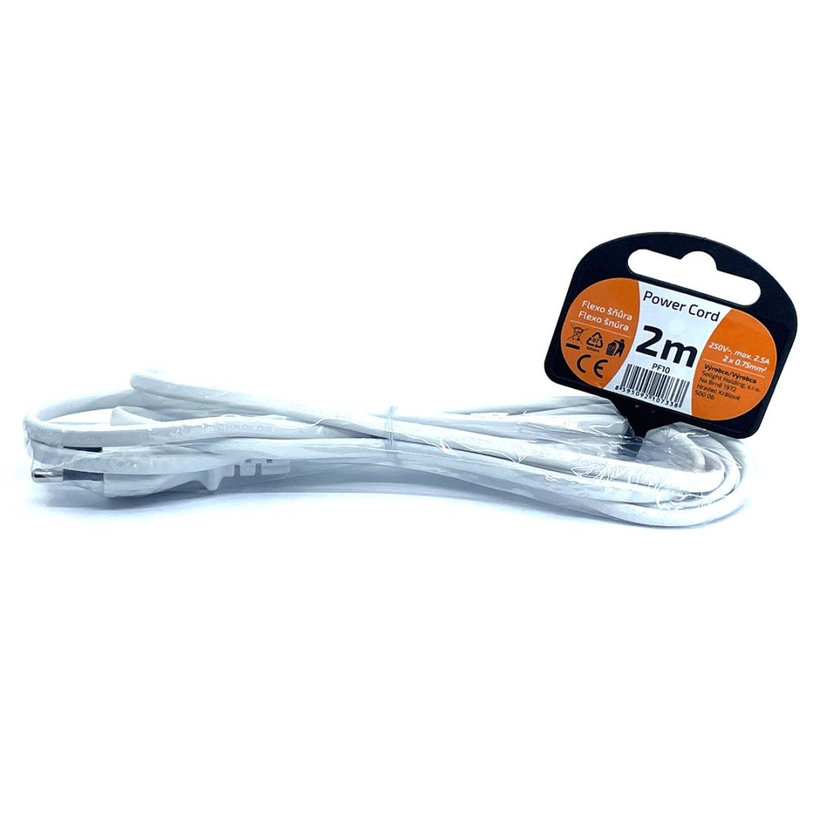 Flexo šňůra 2m 2x0,75 bílá plochá