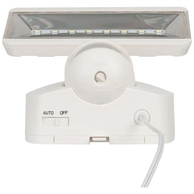 Solární LED reflektor s pohybovým PIR detektorem bílý