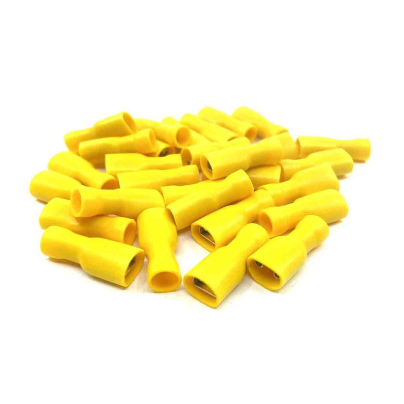 Celoizolované Cu lisovací dutinky ploché žluté