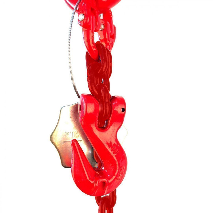 Řetězový závěs oko-hák tř 80 se zkracovačem (7,5 m, 5300 kg, 13 mm, červená)