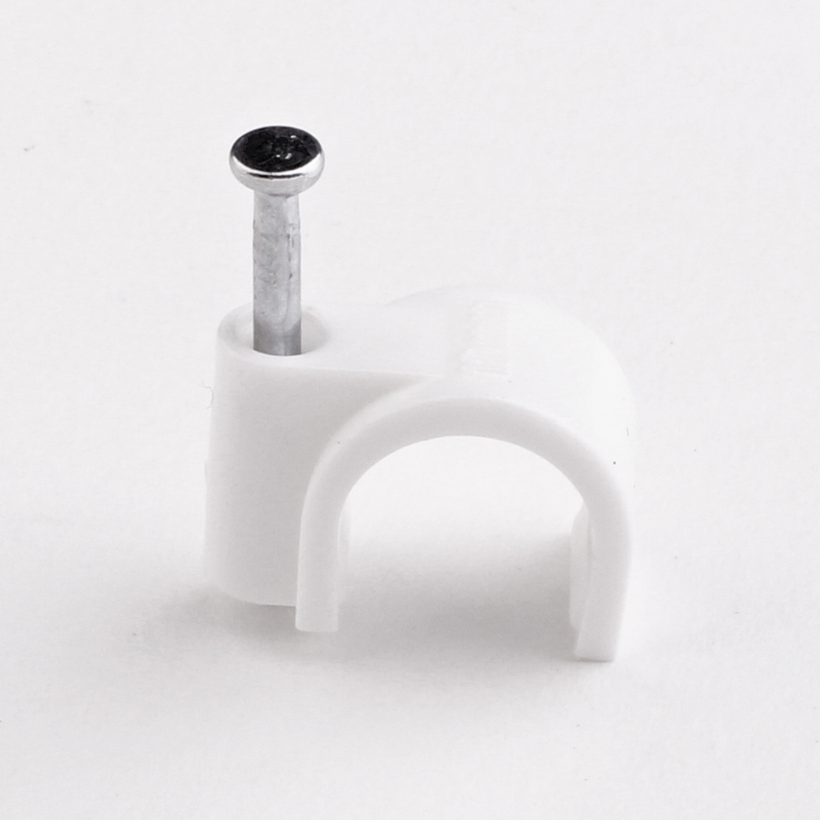 Kabelážní příchytka oválná bílá 12mm