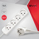 4 zásuvky 5m 3G1,5 Prodlužovací kabel 16A bílý