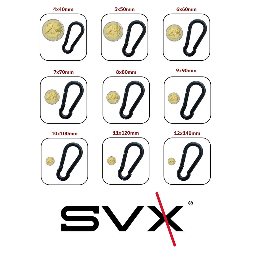 Karabina hasičská DIN 5299C černá 8mm