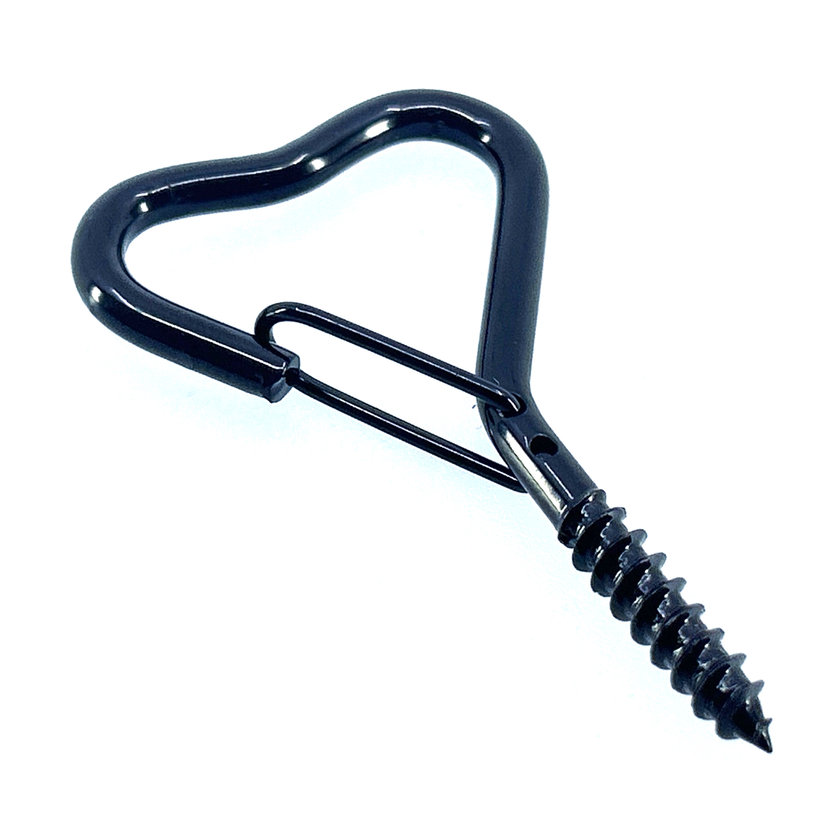 Okrasné oko s vrutem ve tvaru srdce - černé