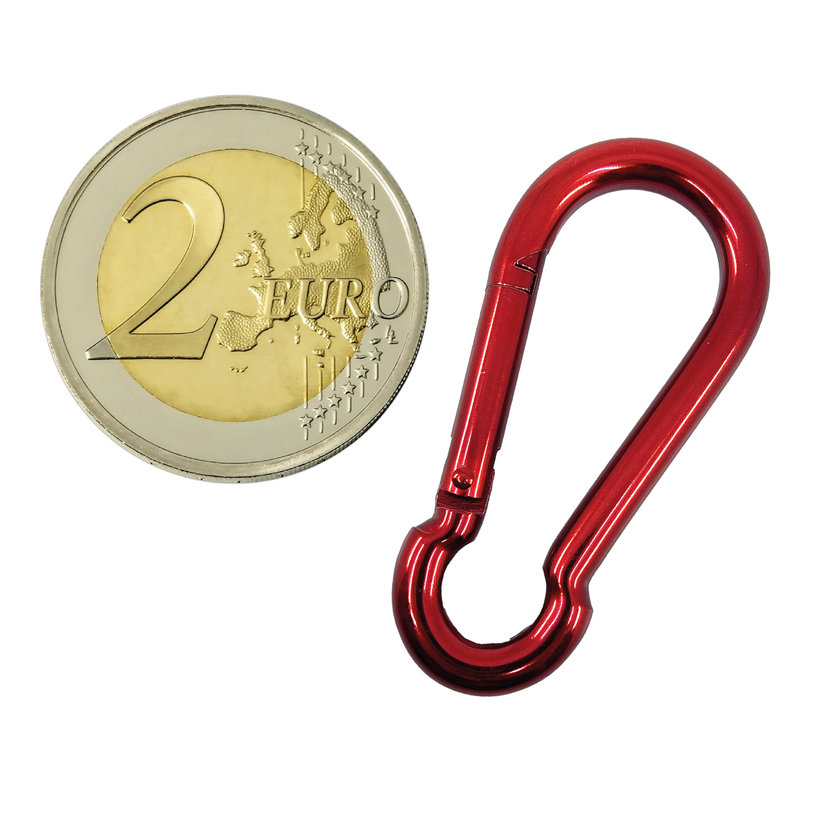 Karabina hasičská DIN 5299C červená 4mm