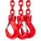 Řetězový závěs oko-3 háky tř 80 se zkracovačem (4,5 m, 4250/3000 kg, 8 mm, červená)