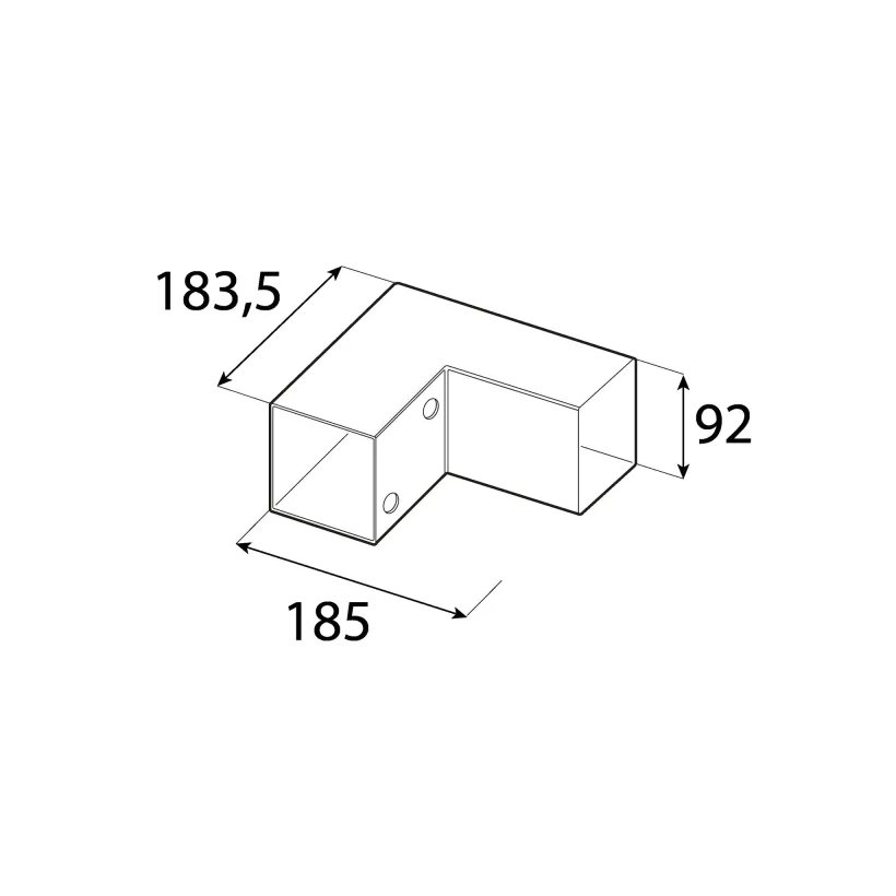 Spojka čtvercového nosníku GPL 90 černá 92x183,5x185 mm