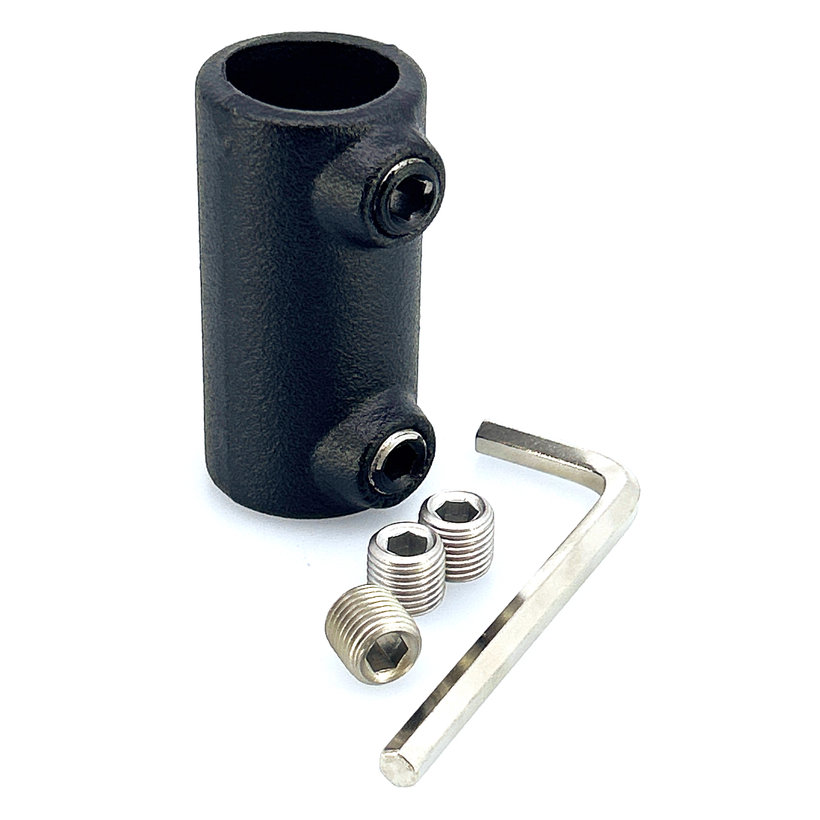 Trubkový konektor 27 mm - černý