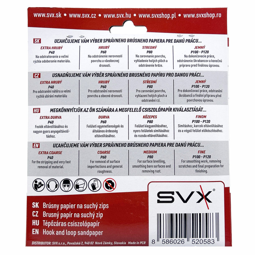 Brusný papír na suchý zip – kotouč 125 mm P60 - 10 ks